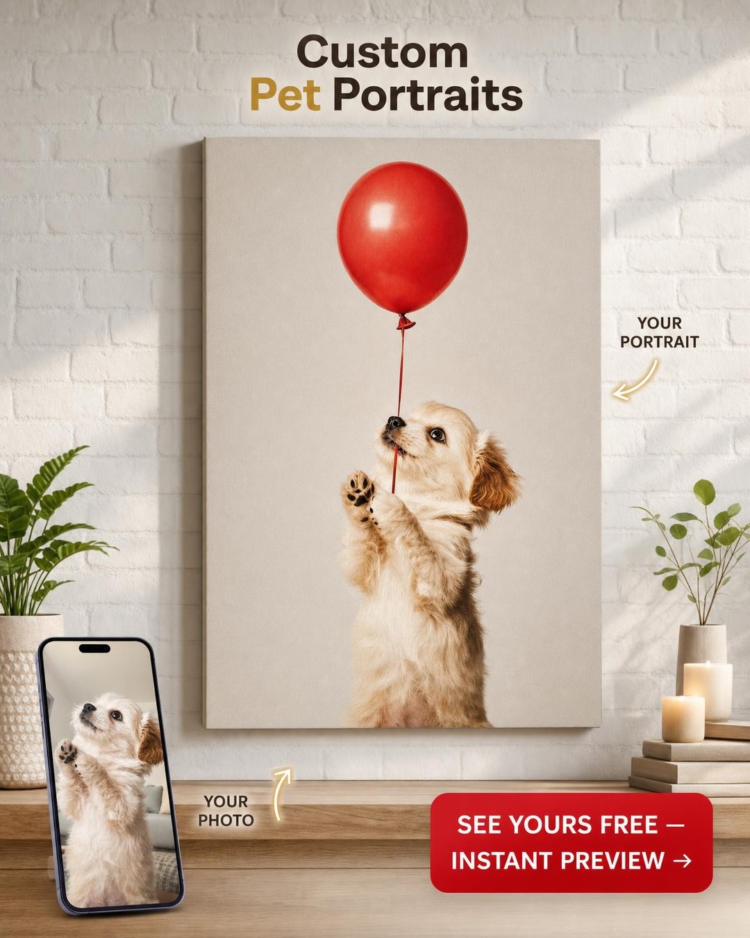 Gotcha Day Custom Portrait from Photo | Personalized Canvas Gift