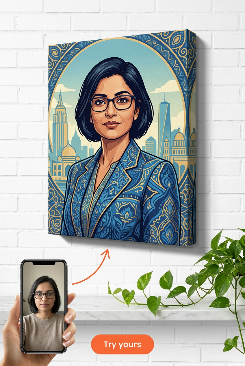 Custom Cyberpunk Woman Portrait — Regal AI Art from Photo