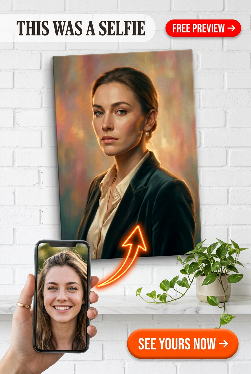 Custom Royal Woman Portrait — Serene Canvas from Photo