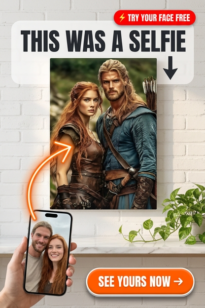 Viking Custom Portrait - Personalized Couple Gift | Premium Canvas Portraits