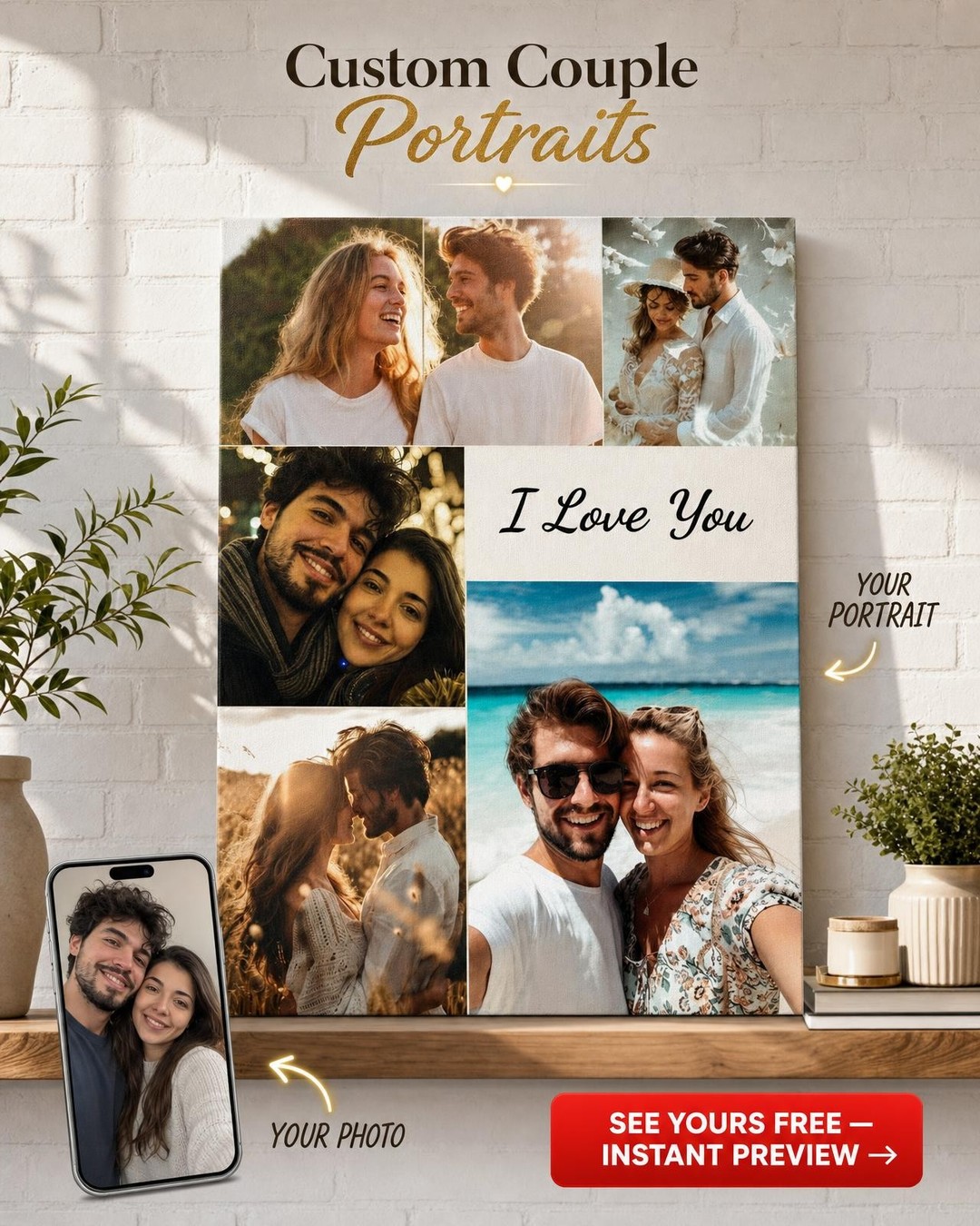Portrait Custom Portrait from Photo | Personalized Canvas Gift