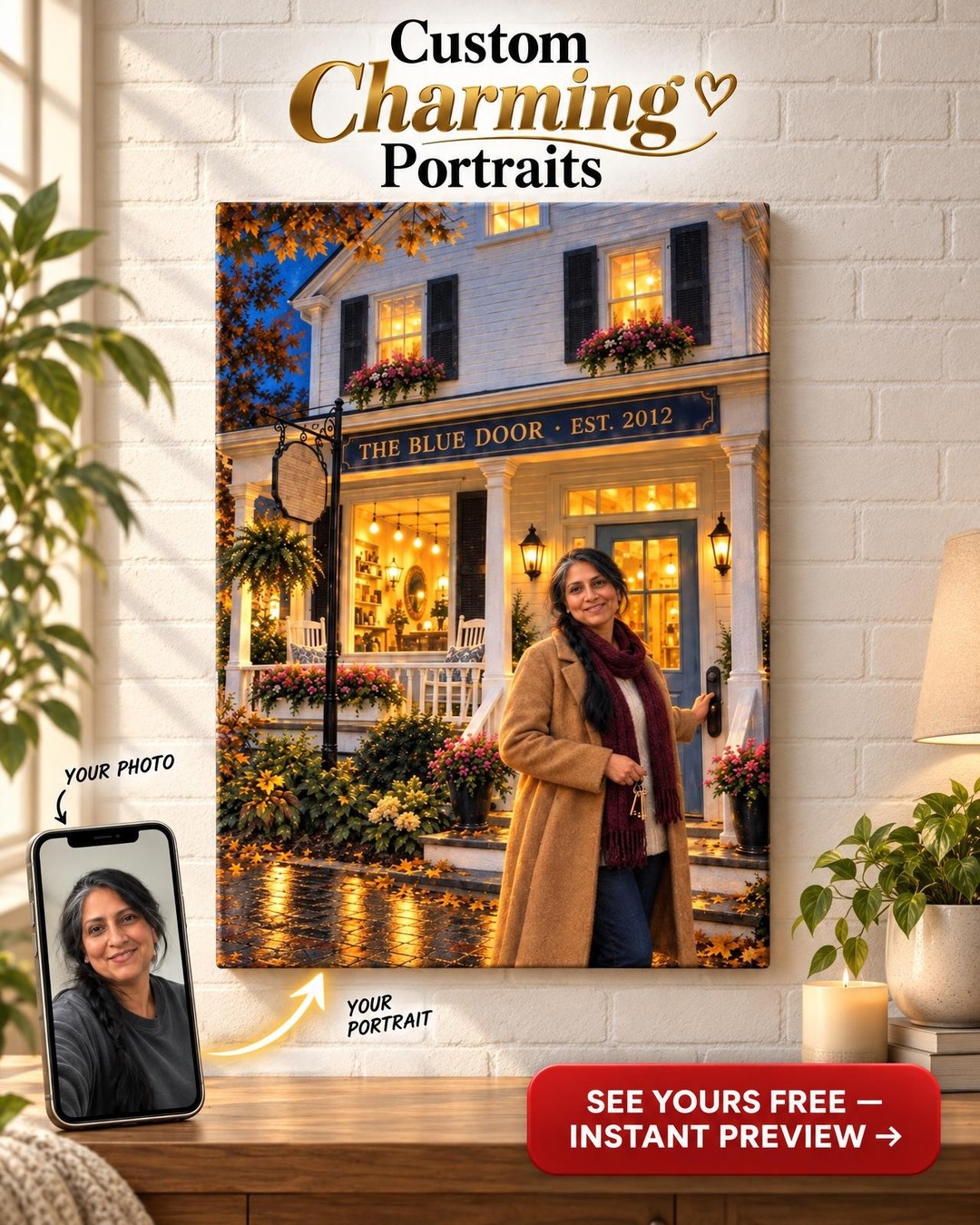 After Hours Custom Portrait from Photo | Personalized Her Business Portrait Gift