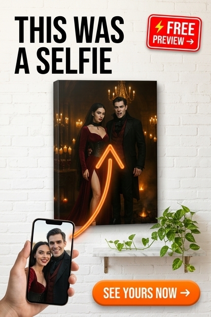 Gothisches Personalisiertes Porträt von Foto | Geschenk für Paare