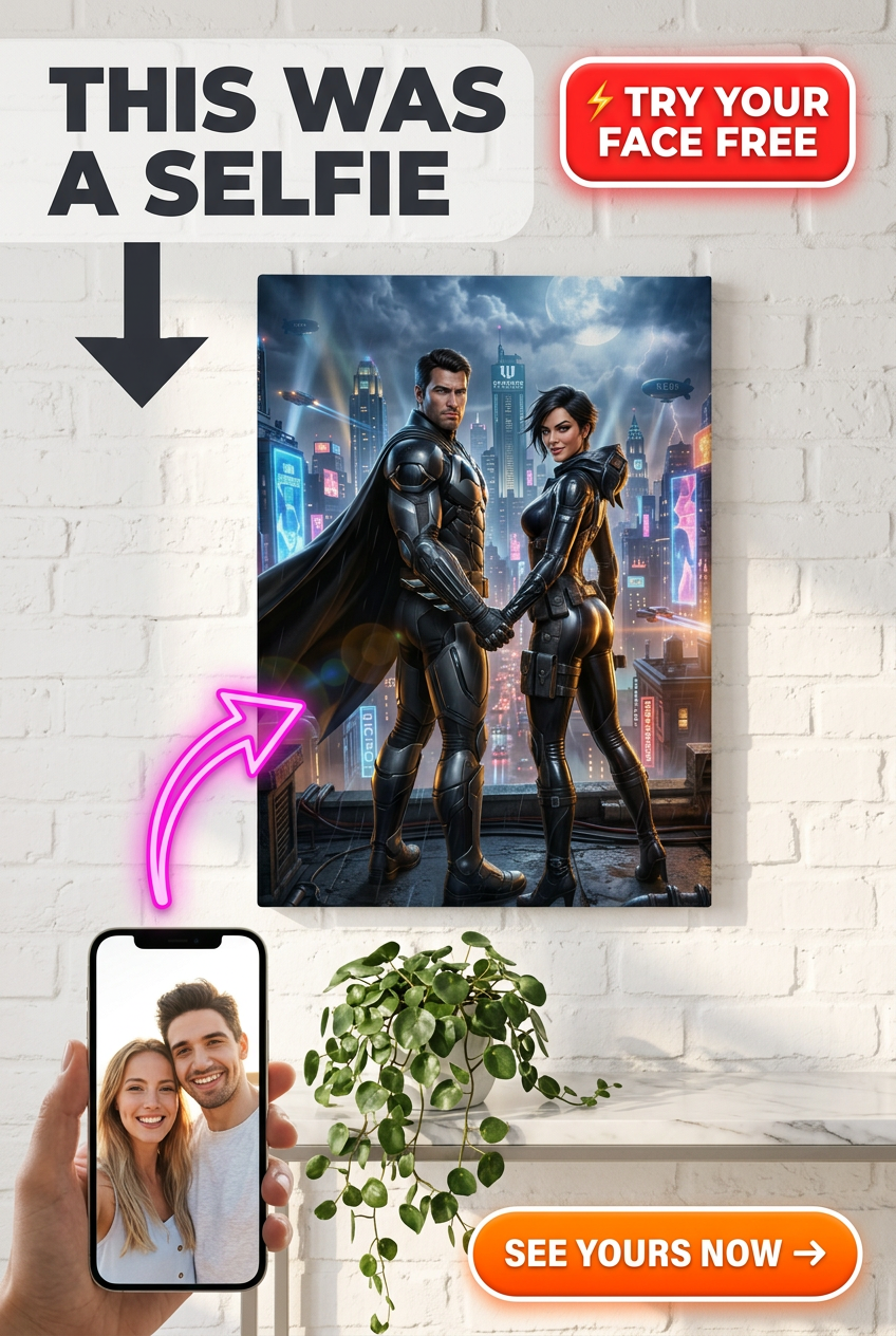 Gotham's Dynamic Duo Couple Portrait