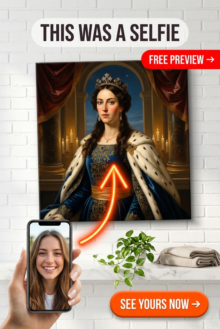 Crowned Royal Elegance Portrait - Regal Sophistication