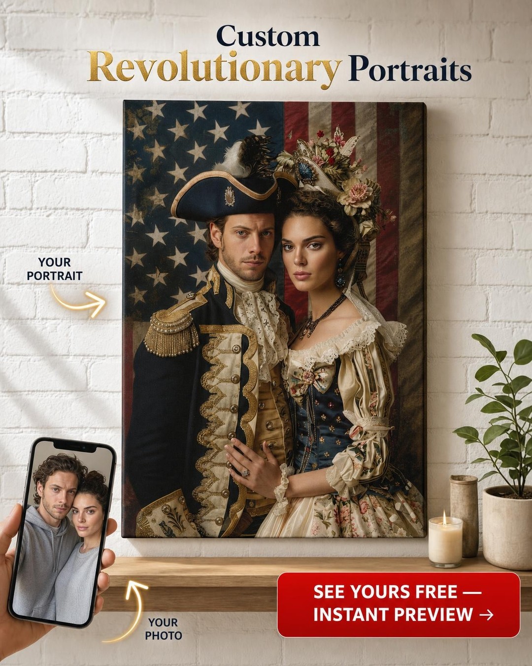Baroque-Inspired Custom Portrait from Photo | Personalized Canvas Gift