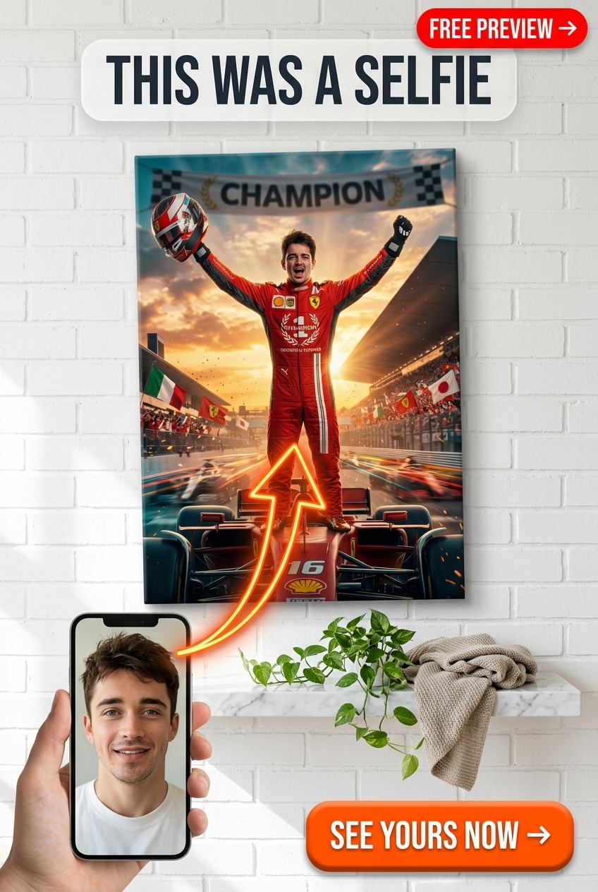 Custom Athlete Portrait for Man — Heroic Victory Canvas