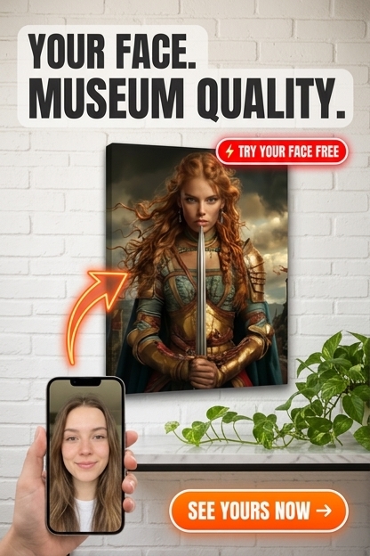 Viking Custom Portrait - Personalized for Her | Premium Canvas Portraits