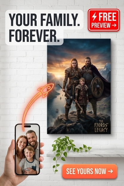 Custom Family Viking Portrait — Regal Legends Canvas