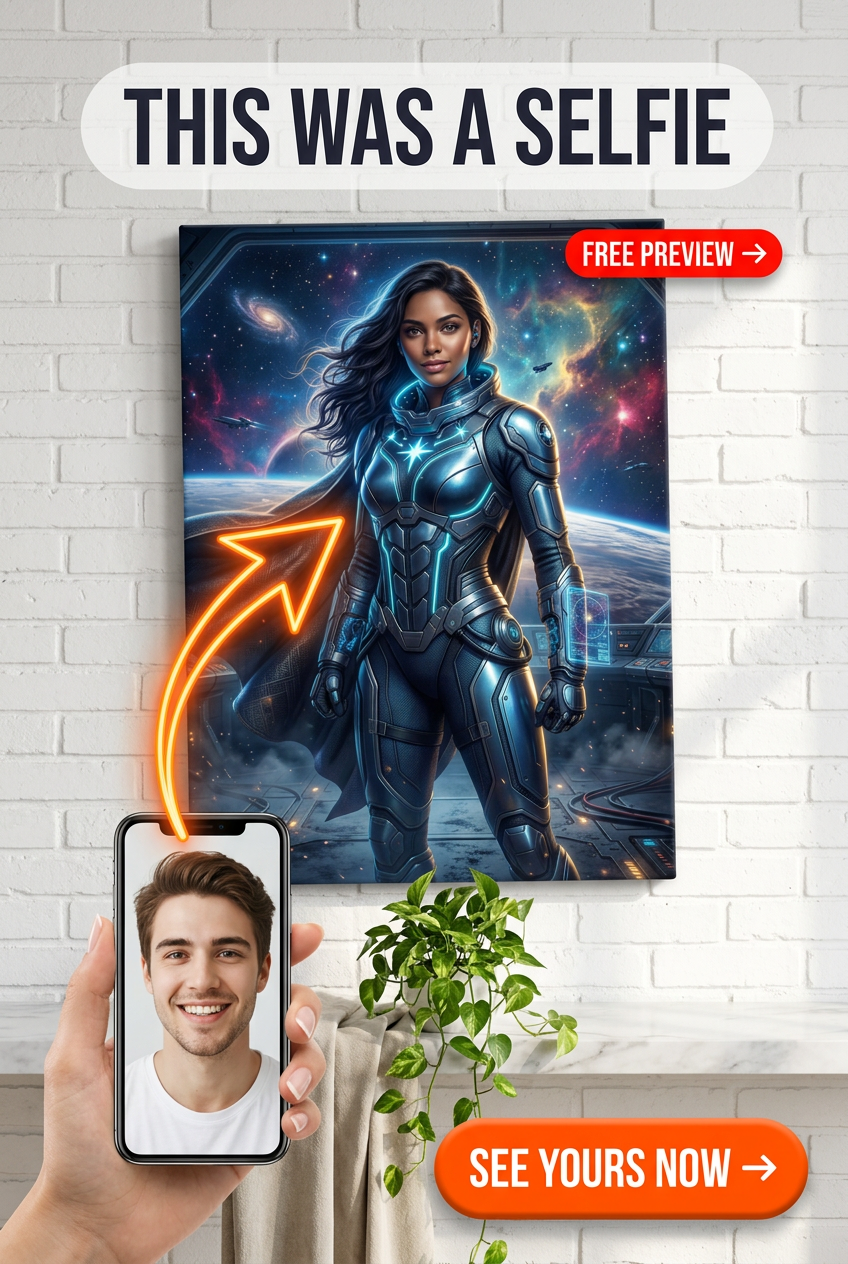 Portrait Sentinelle Galactique sur Toile pour Lui
