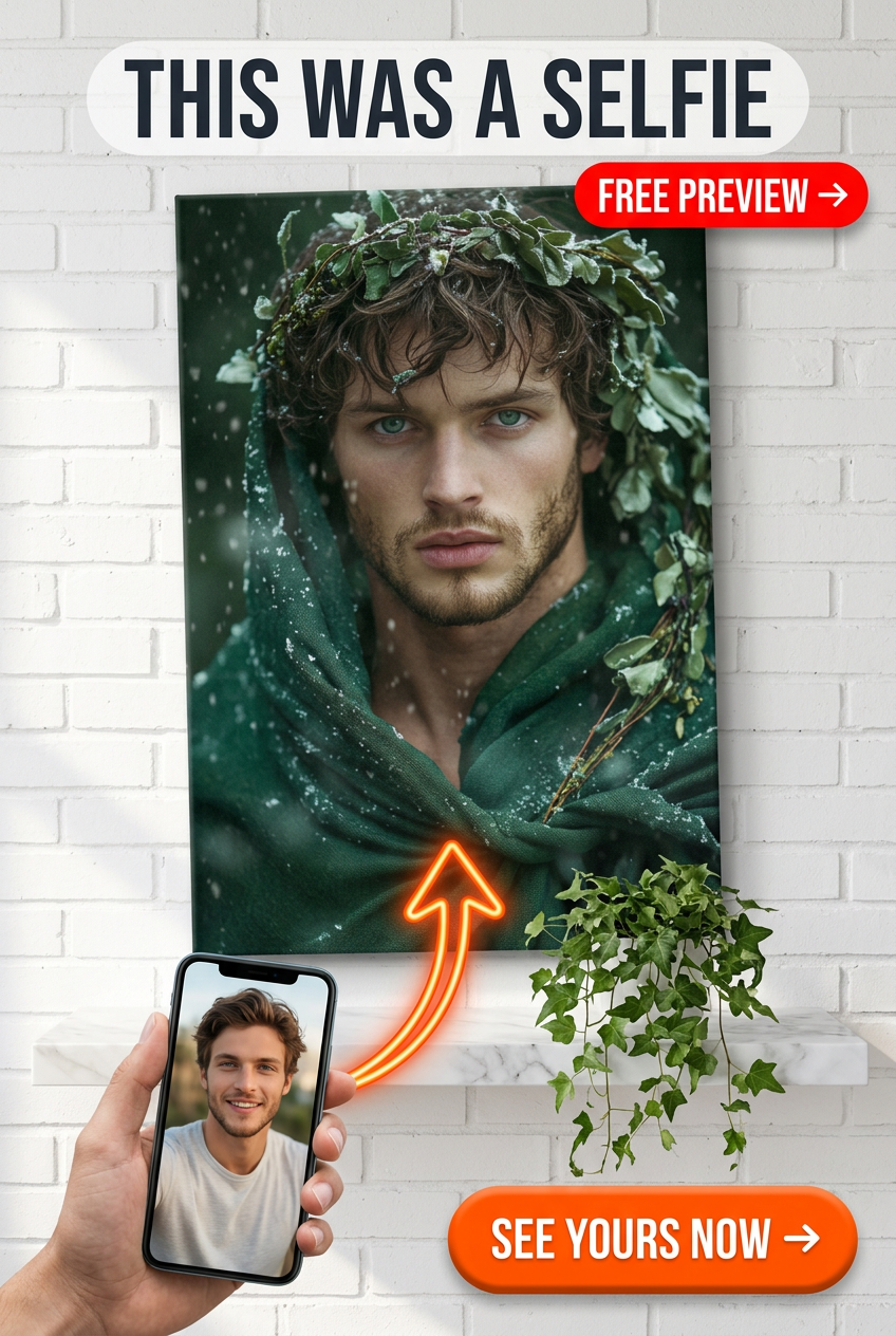 Mystical Forest Custom Portrait from Photo | Personalized Gift for Him