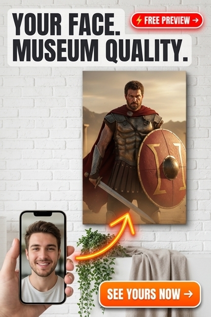 Roman-Themed Custom Portrait from Photo | Personalized Gift for Him