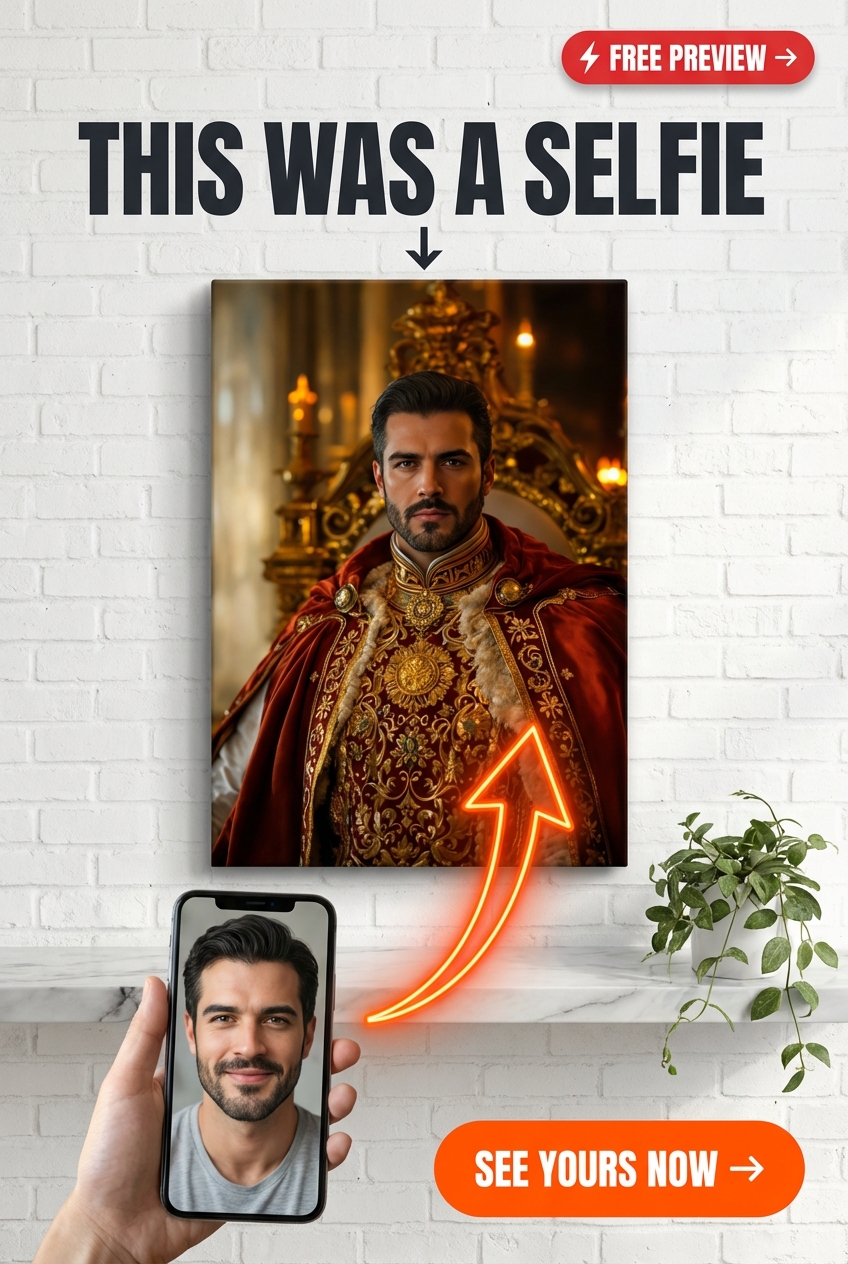Royal Custom Portrait from Photo | Personalized Gift for Him