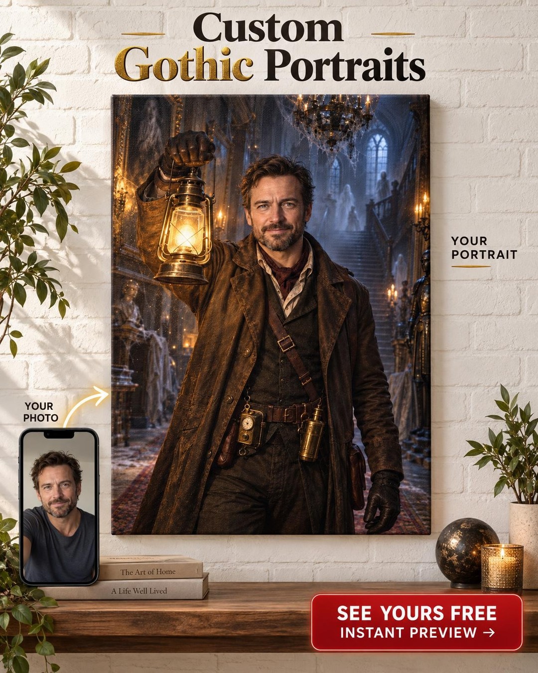 Ghost Hunters Custom Portrait from Photo | Personalized For Him Gift