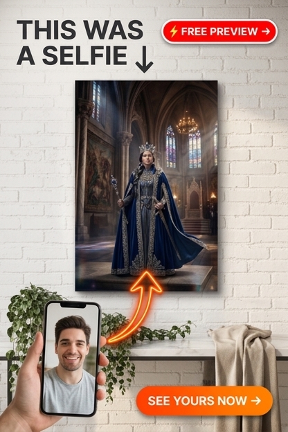 Custom Royal Man Portrait — Regal Canvas Gift for Her