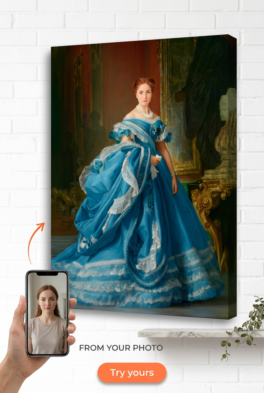 Majestic Royal-Style Custom Portrait from Photo | Personalized Undefined Gift