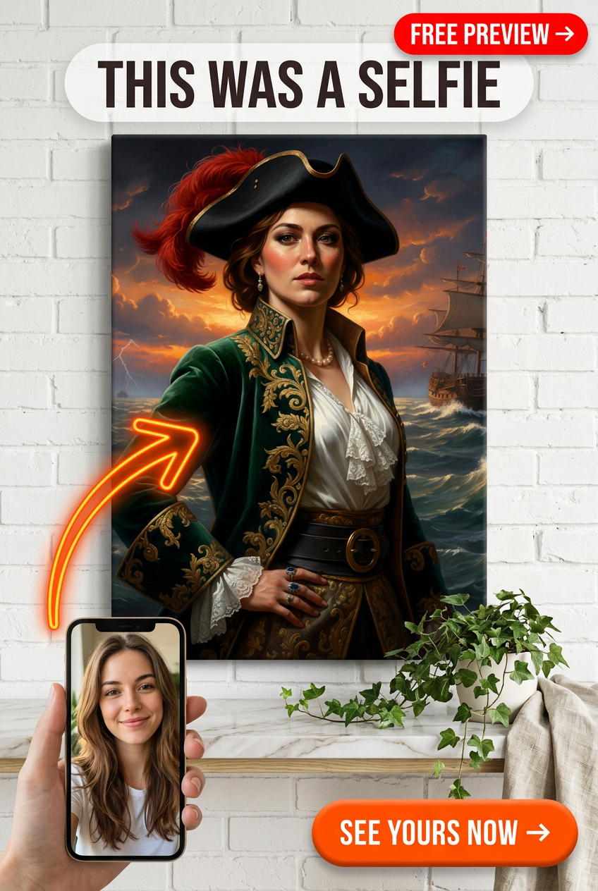 Retrato Personalizado da Rainha Pirata