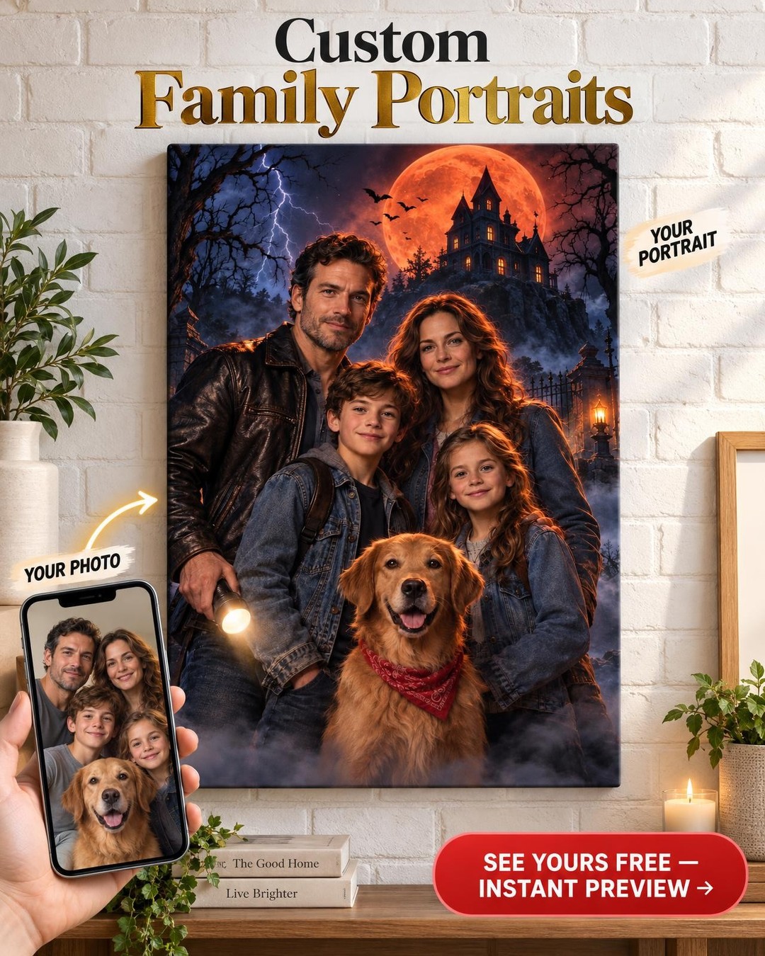 Horror Movie Poster Custom Portrait from Photo | Personalized Gift