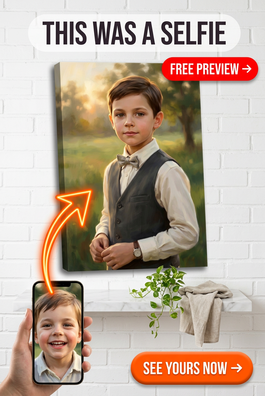 Spersonalizowany Portret Vintage Chłopca - Ponadczasowy Prezent