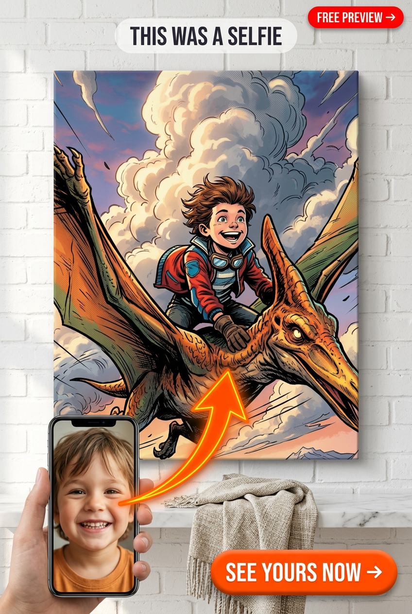 Portrait Personnalisé Pterodactyl Flight Buddy