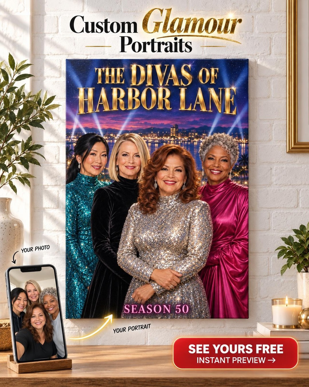 Season Poster Custom Portrait from Photo | Personalized Reality Star Gift