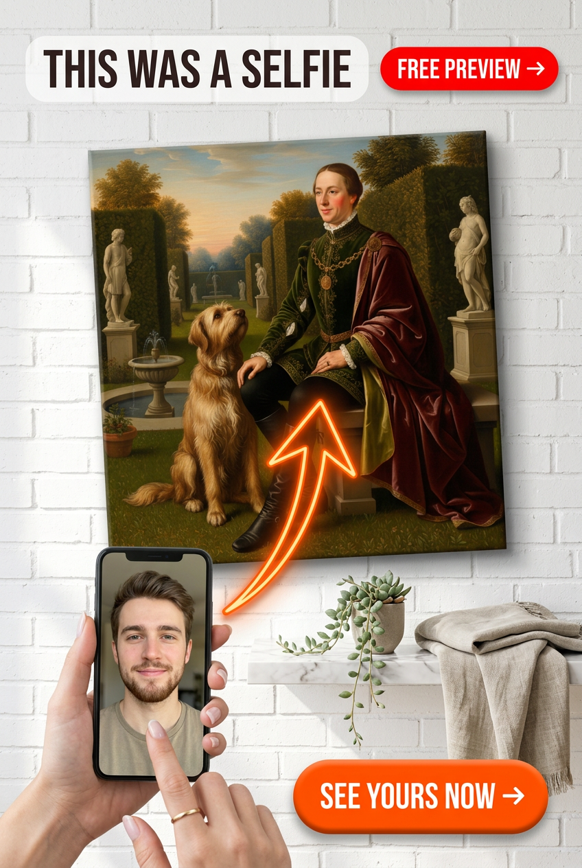 Renaissance Companionship Pet Portrait Canvas