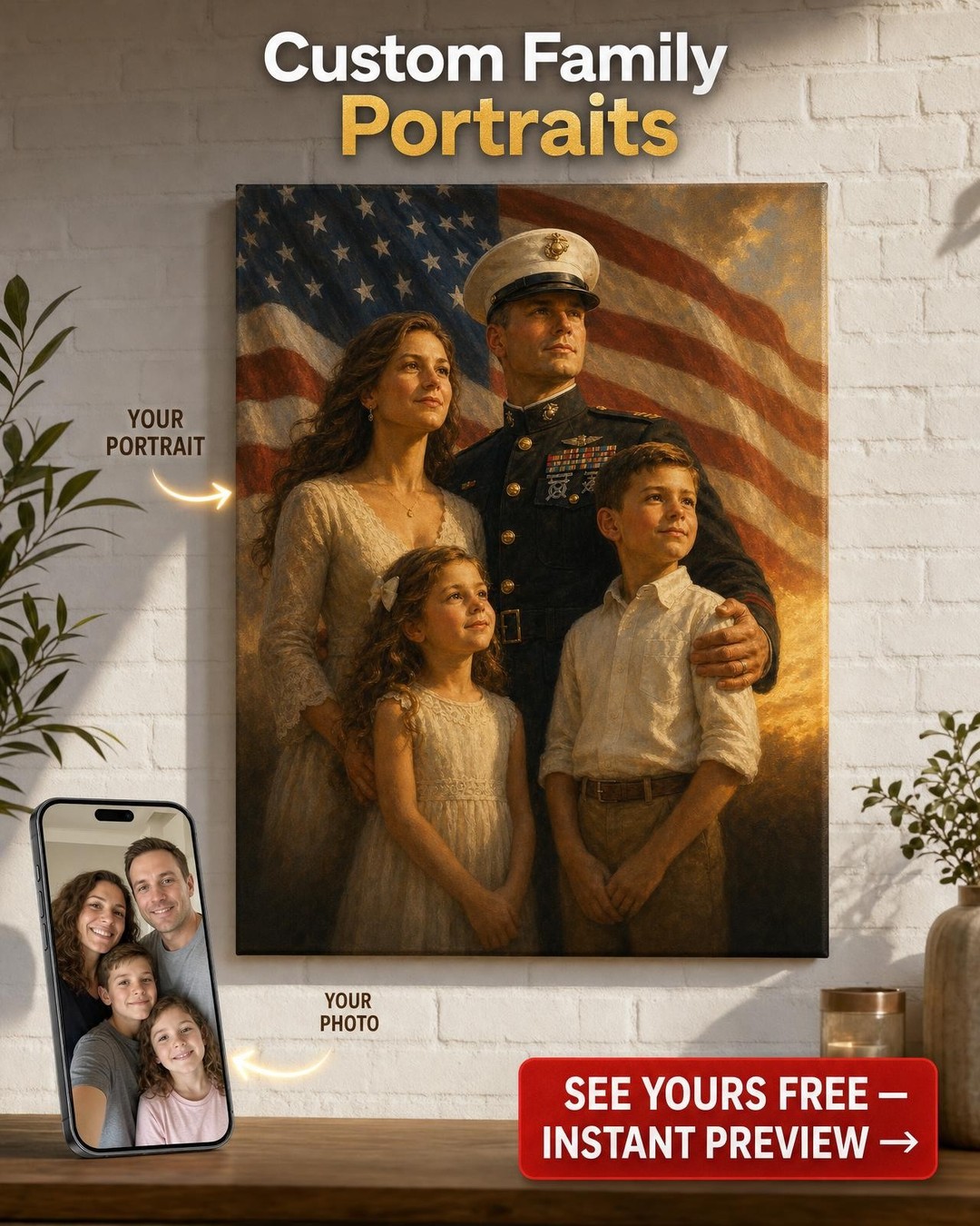 Custom Military Family Portraits