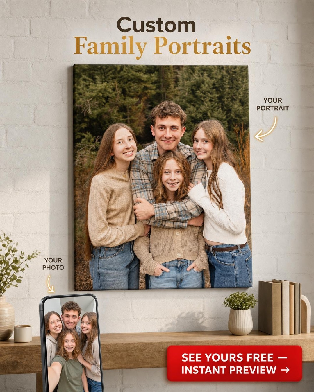 Custom Portrait from Photo | Personalized Canvas Gift
