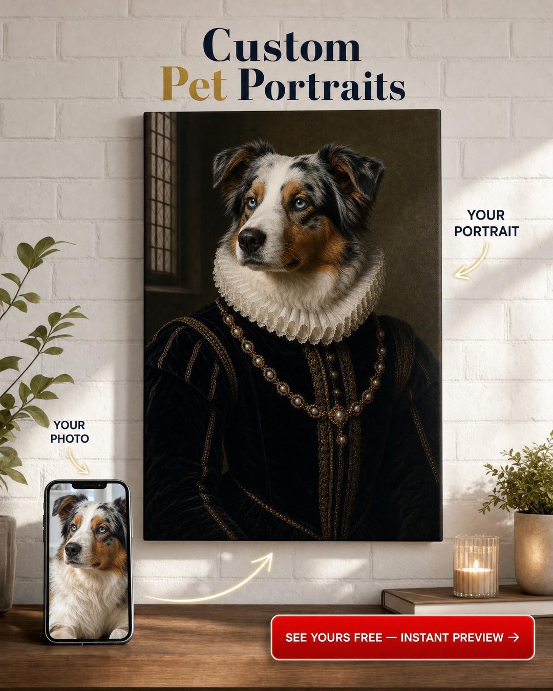 Regal Renaissance Dog Portrait