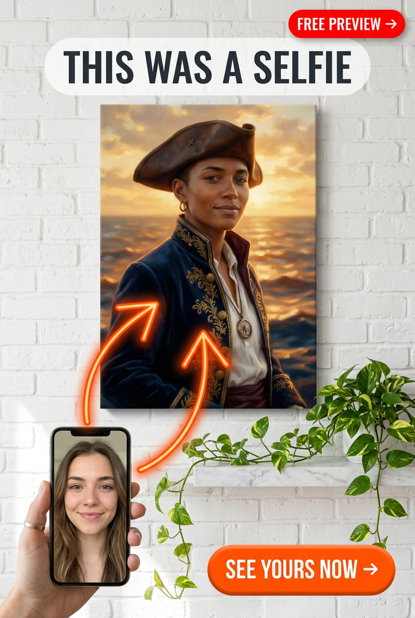 Ritratto Romantico di Pirata Personalizzato per Lui