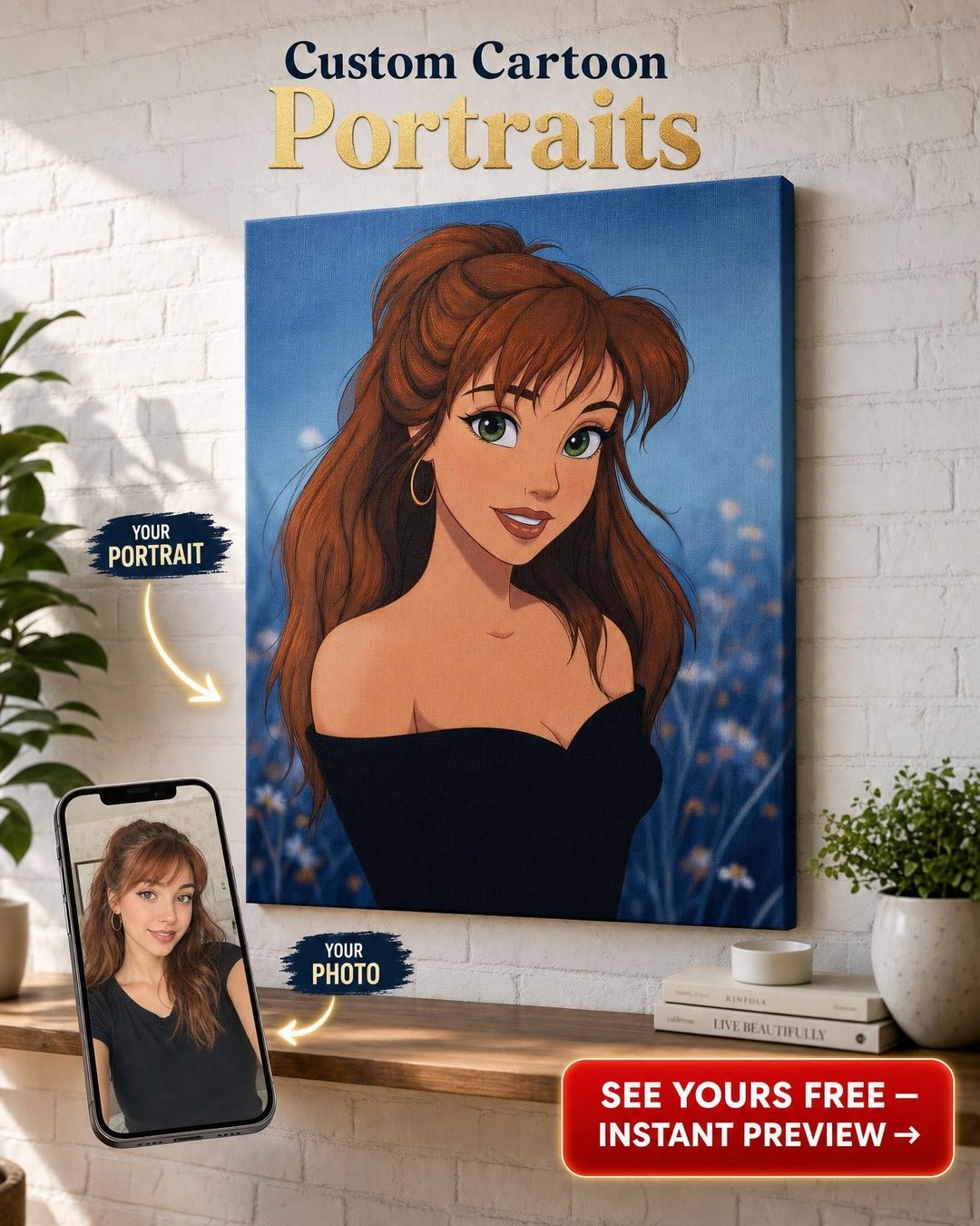 Portrait Canvas Custom Portrait from Photo | Personalized Gift