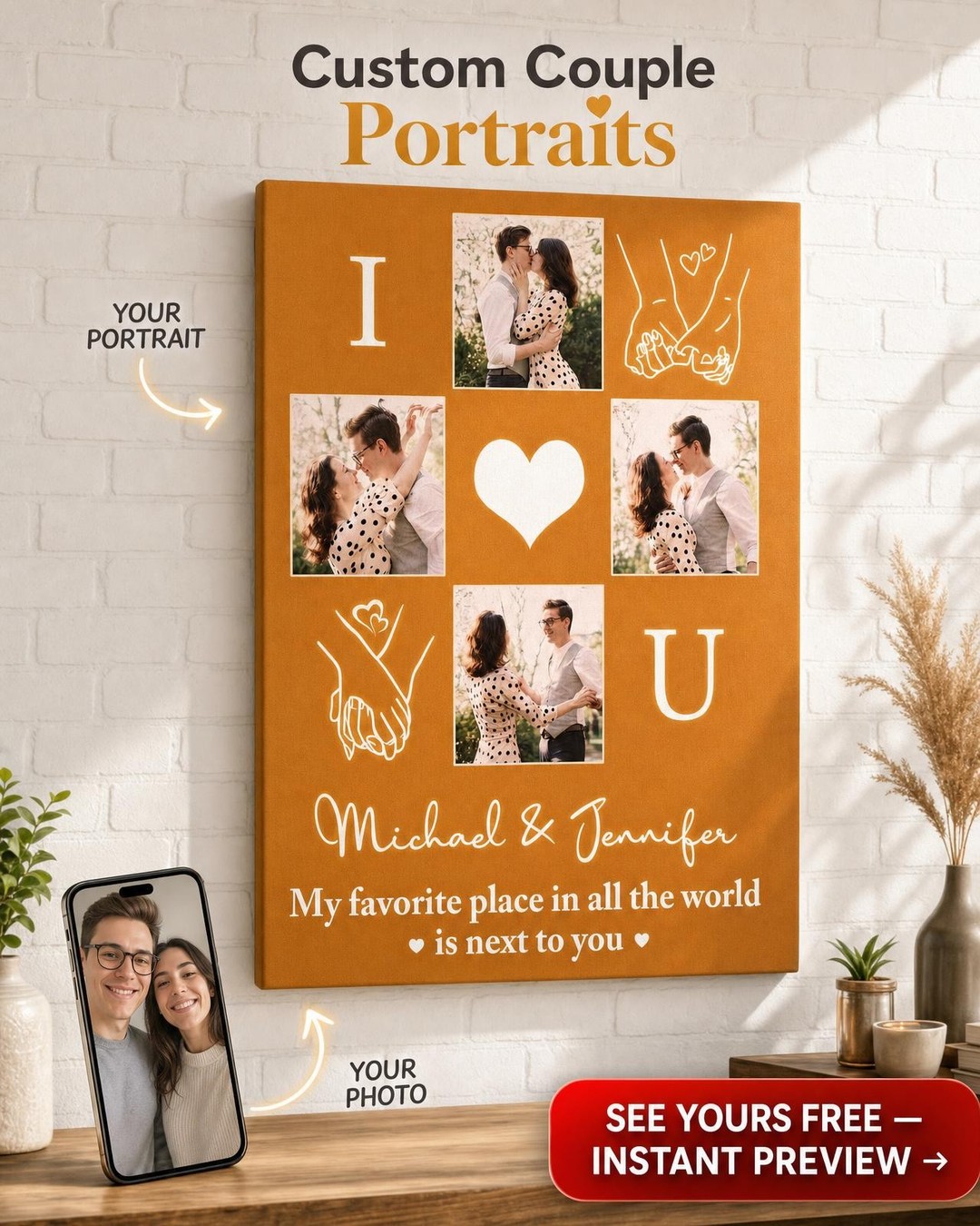 Premium Custom Portrait from Photo | Personalized Canvas Gift