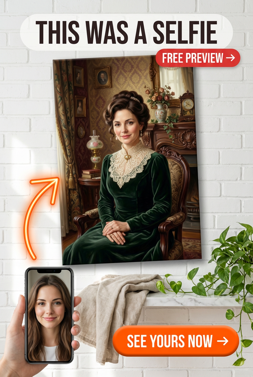 Custom Victorian Woman Portrait — Regal Canvas from Photo