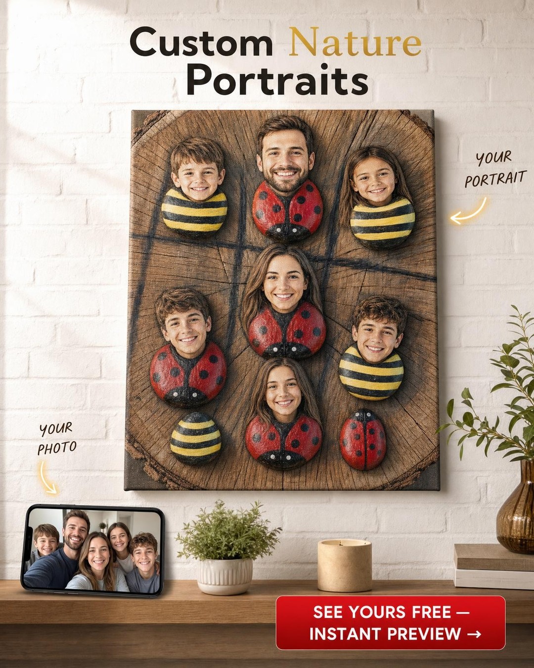 Premium Custom Portrait from Photo | Personalized Canvas Gift