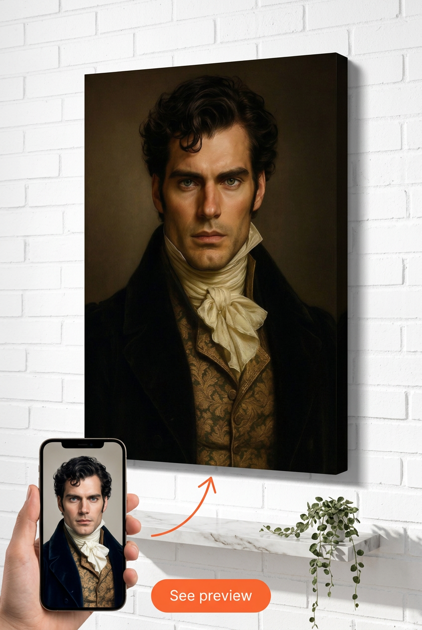 Custom Victorian Man Portrait — Regal Canvas from Photo