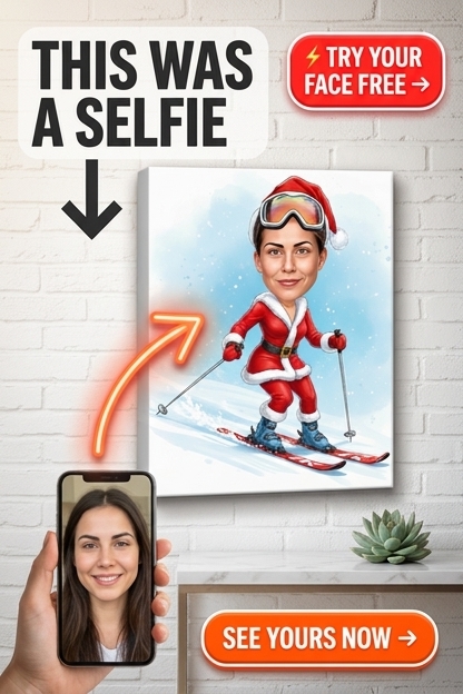 Santa-Inspired Custom Portrait from Photo | Personalized Gift for Her