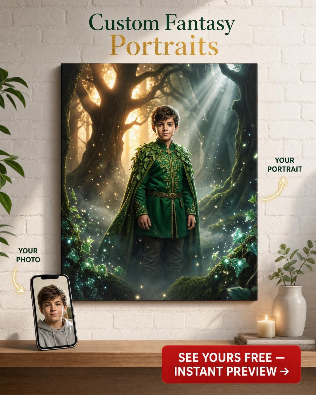 Portret Zaczarowanego Opiekuna Bluszczu - Sztuka Personalizowana