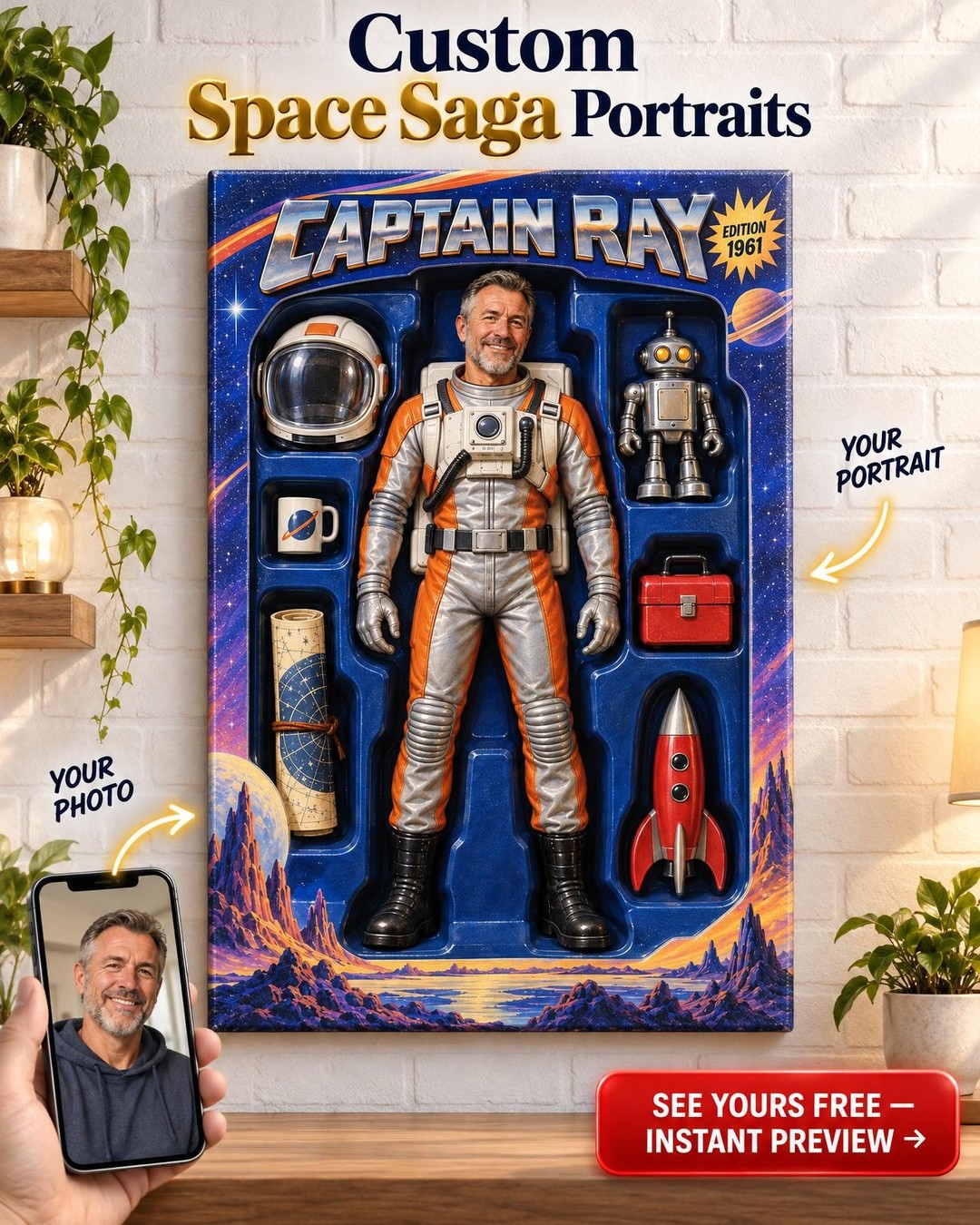 Custom Action Figure Portrait from Photo | Personalized Toy Collector Gift