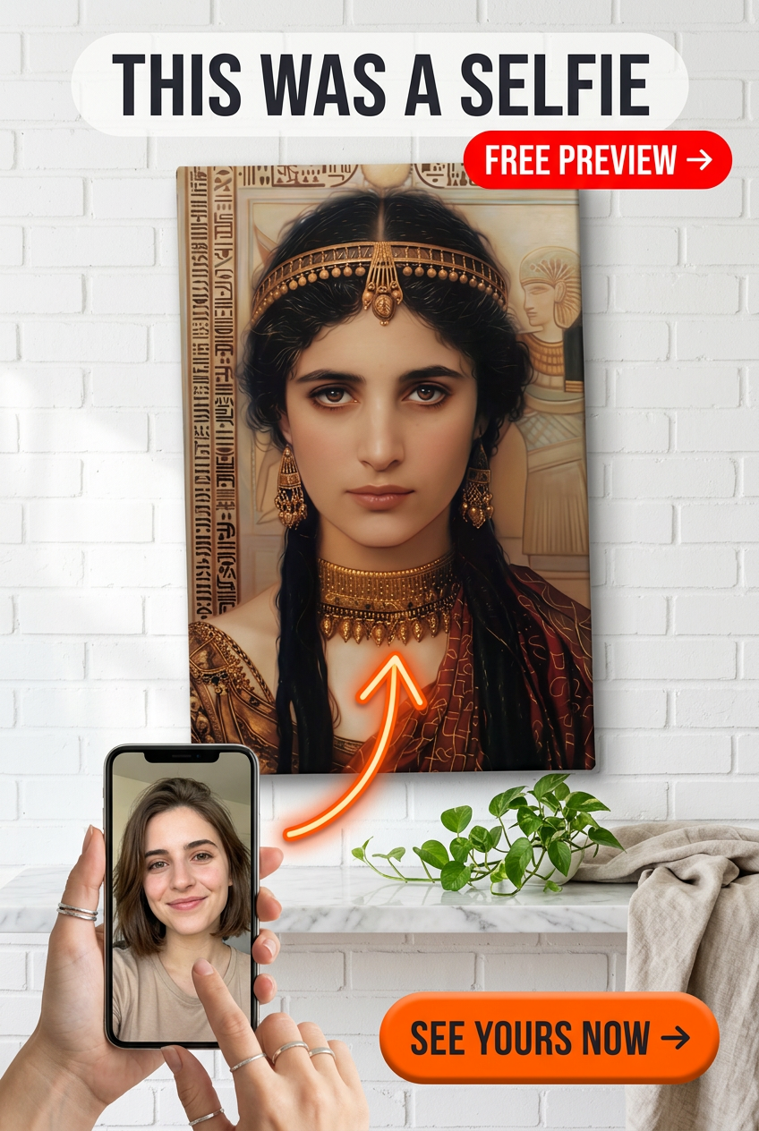 Custom Egyptian Woman Portrait — Regal Canvas from Photo
