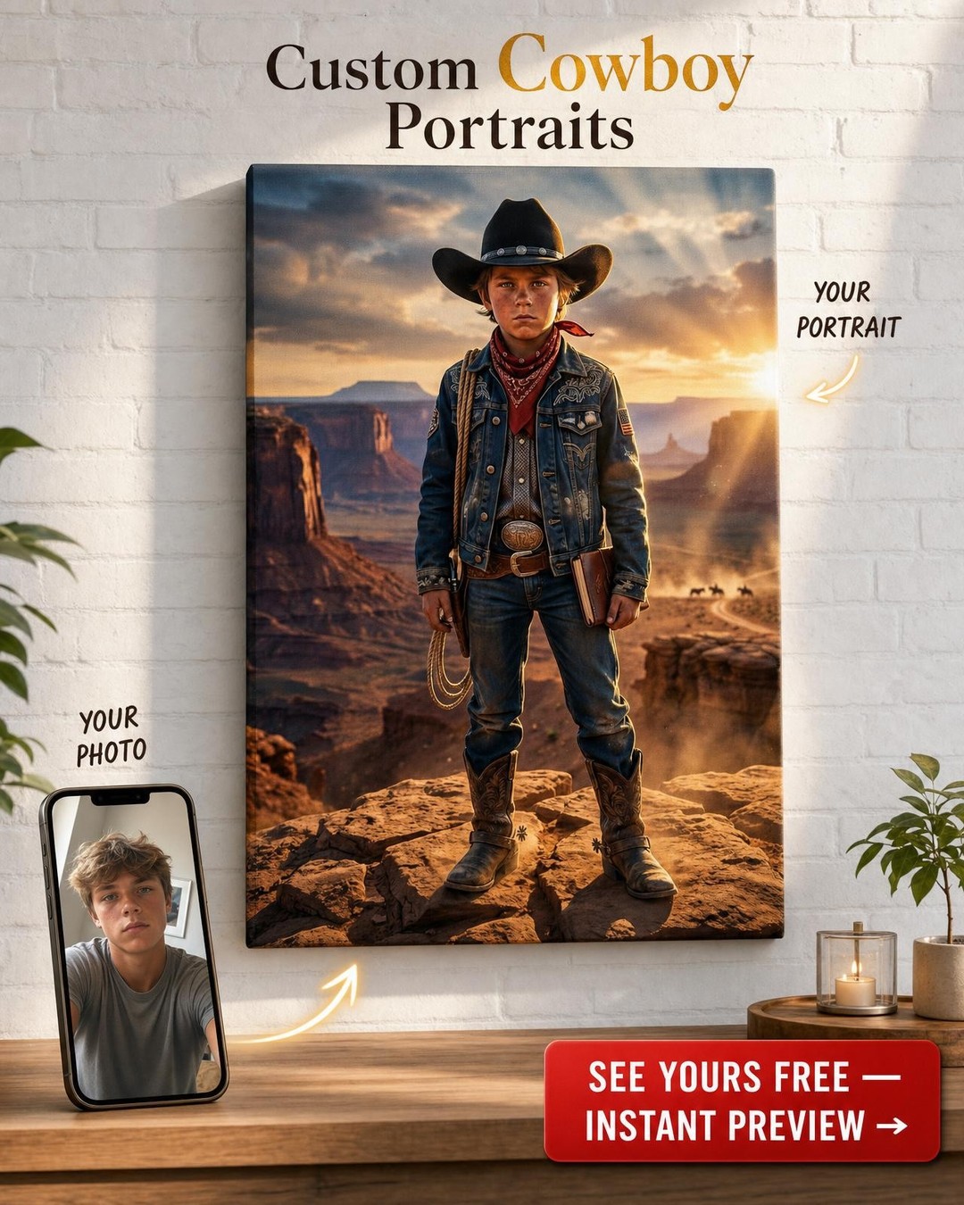 Legenda Lone Star: Epický Západní Kovbojský Portrét