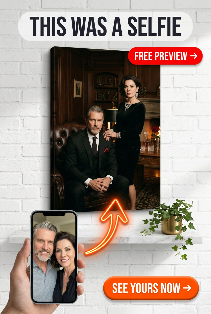 Custom Royal Couple Portrait — Regal Canvas from Photo