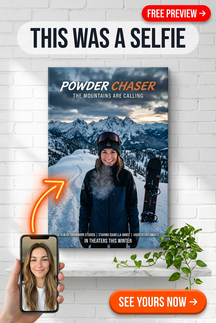 Retrato Personalizado Snowboarder Alpino Thrill