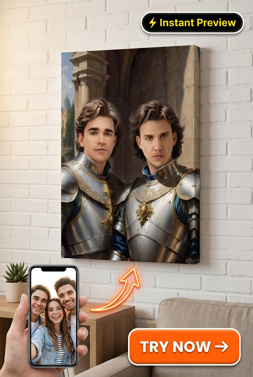 Medieval-Inspired Custom Portrait from Photo | Personalized Gift for Friends