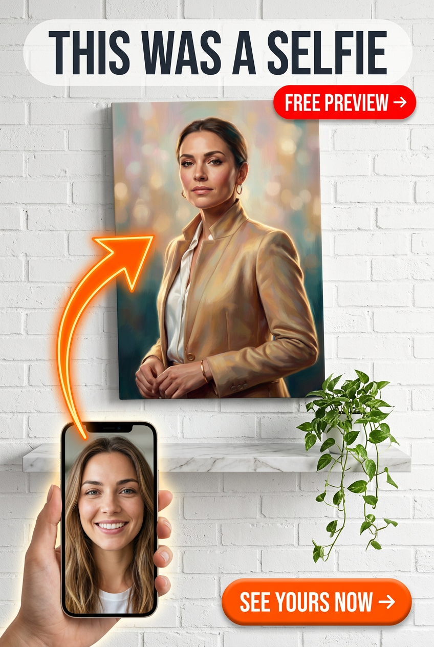 Custom Impressionist Woman Portrait — Regal Canvas Art from Photo