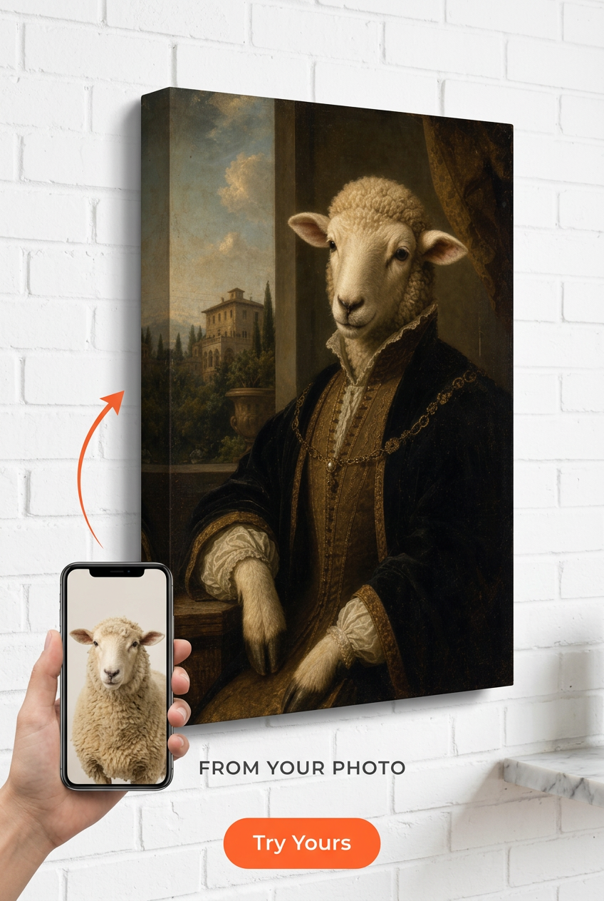 Custom Renaissance Dog Portrait — Whimsical Royal Pet Canvas