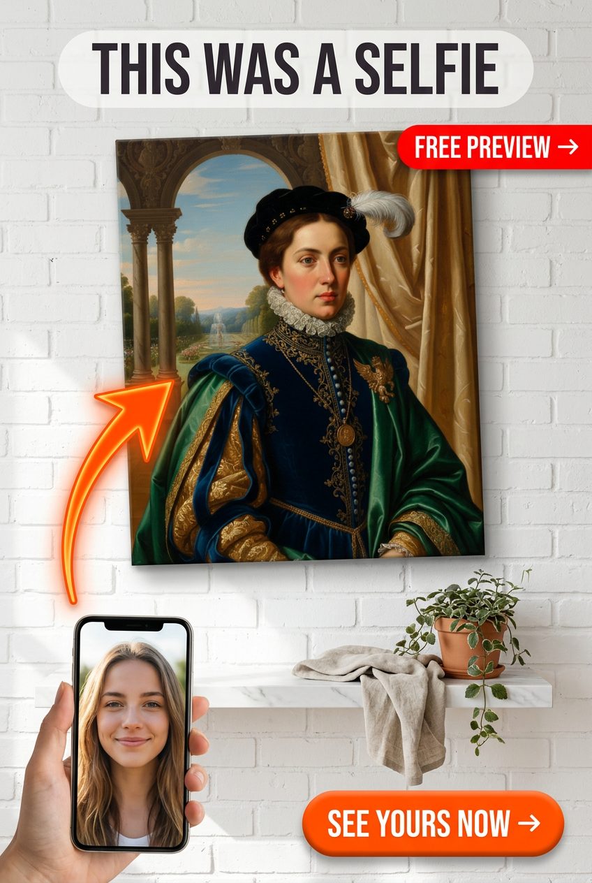 Custom Royal Woman Portrait — Regal Canvas from Photo