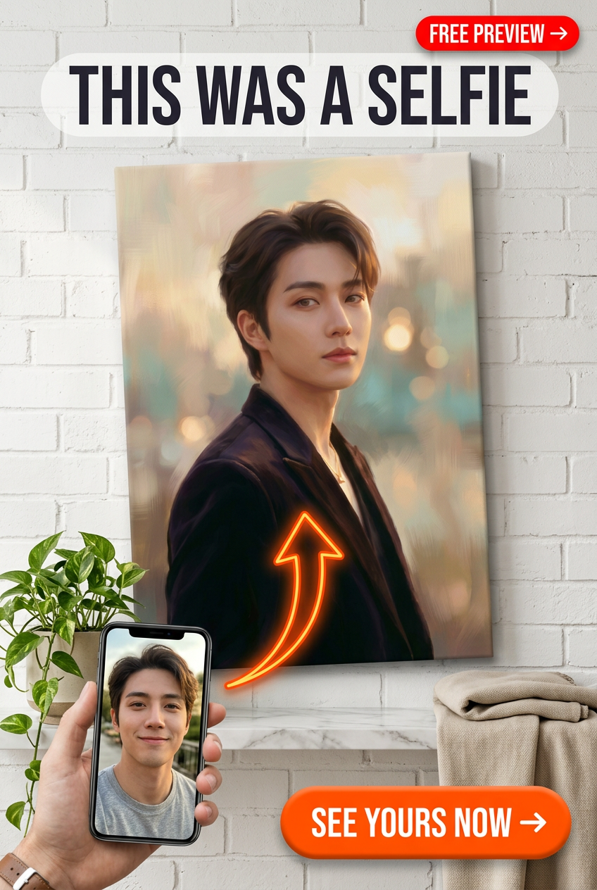 Custom Impressionist Single Man Portrait — Serene Canvas Art
