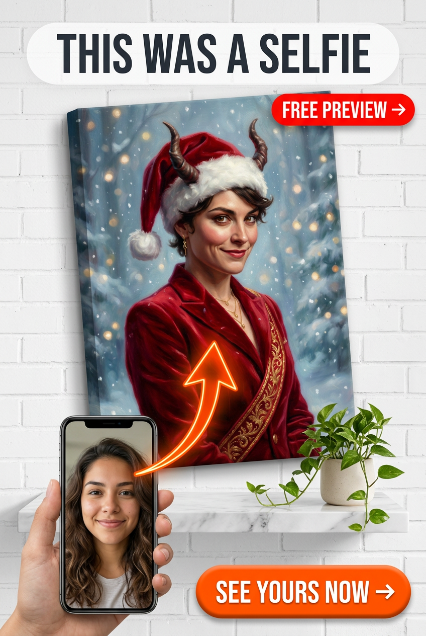 Ritratto Incantevole di Babbo Natale Diavolo - Fantasia Festiva