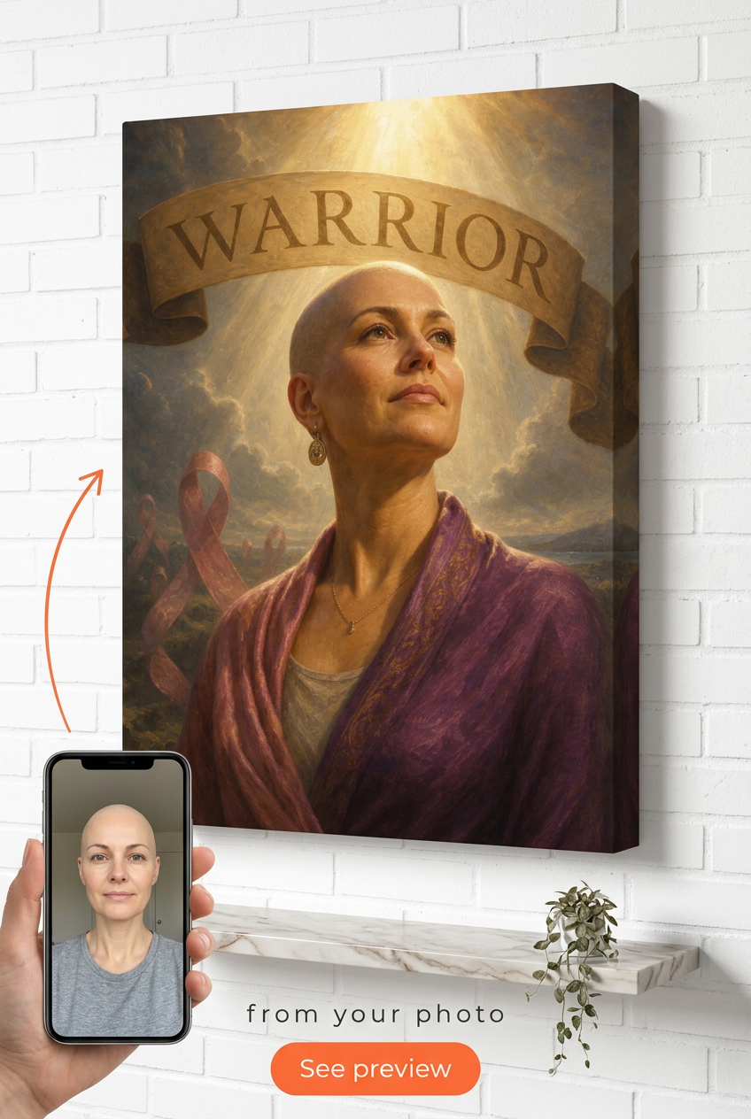 Custom Survivor Single Woman Portrait — Regal Strength from Photo