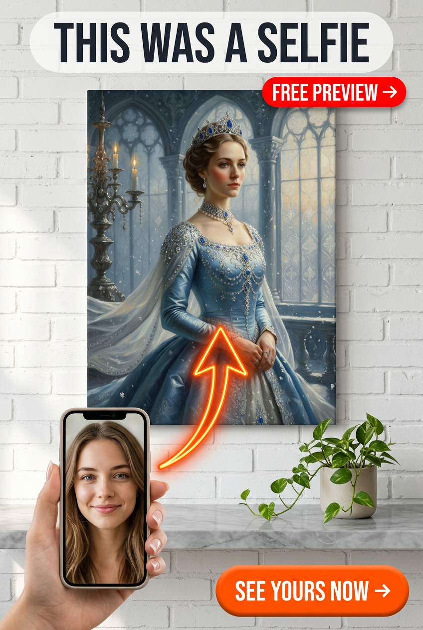 Custom Royal Woman Portrait — Regal Canvas from Photo